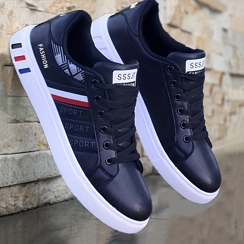 mens skate shoes with good grip breathable lace up sneakers details 3
