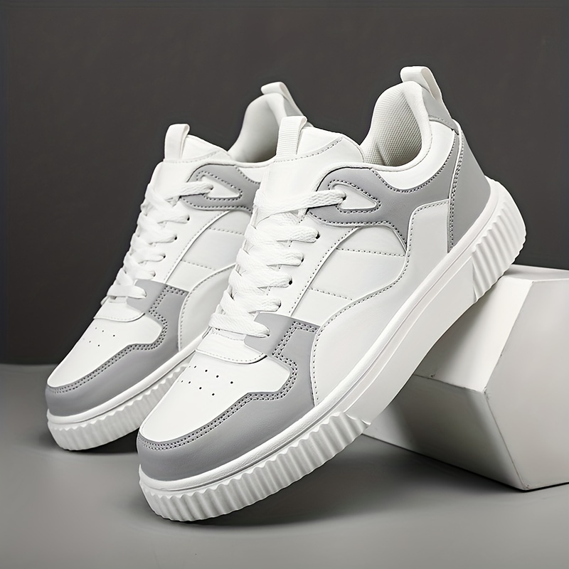two tone skate shoes, mens two tone skate shoes with good grip breathable lace up sneakers mens footwear details 0