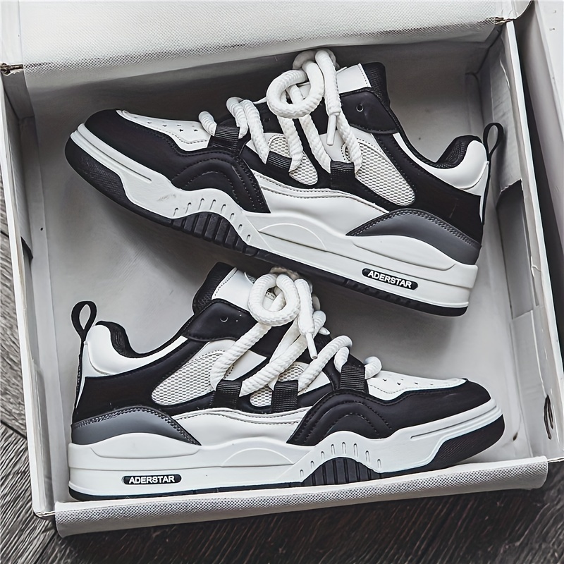 mens trendy chunky skate shoes with good grip breathable lace up sneakers mens footwear details 1