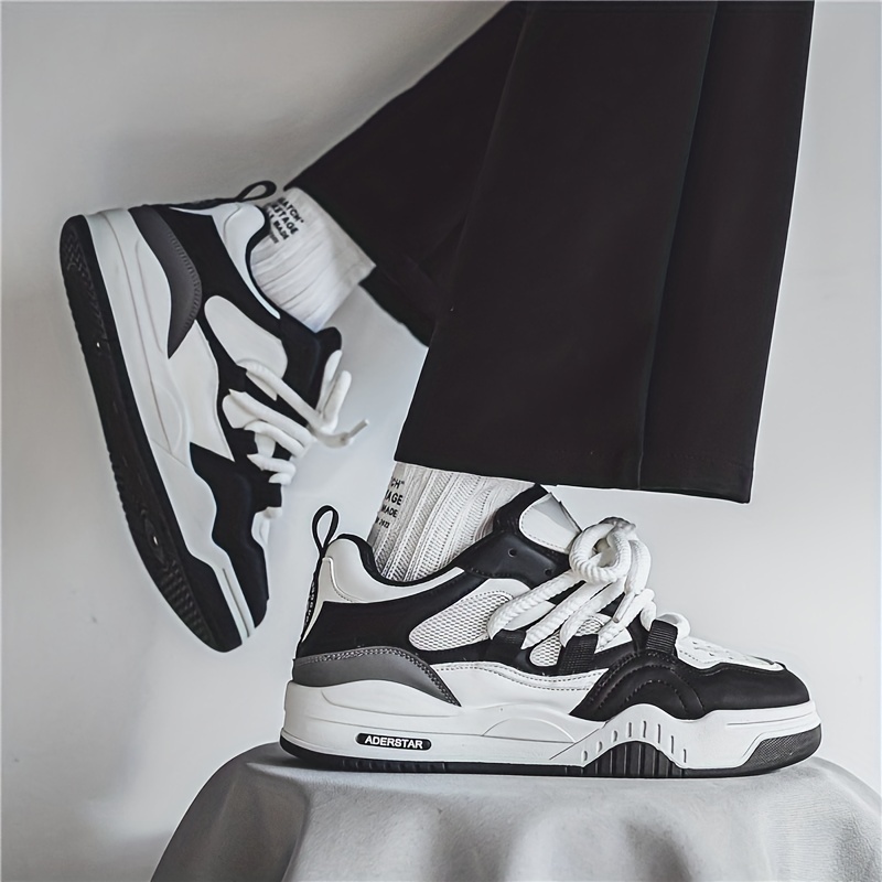 mens trendy chunky skate shoes with good grip breathable lace up sneakers mens footwear details 2