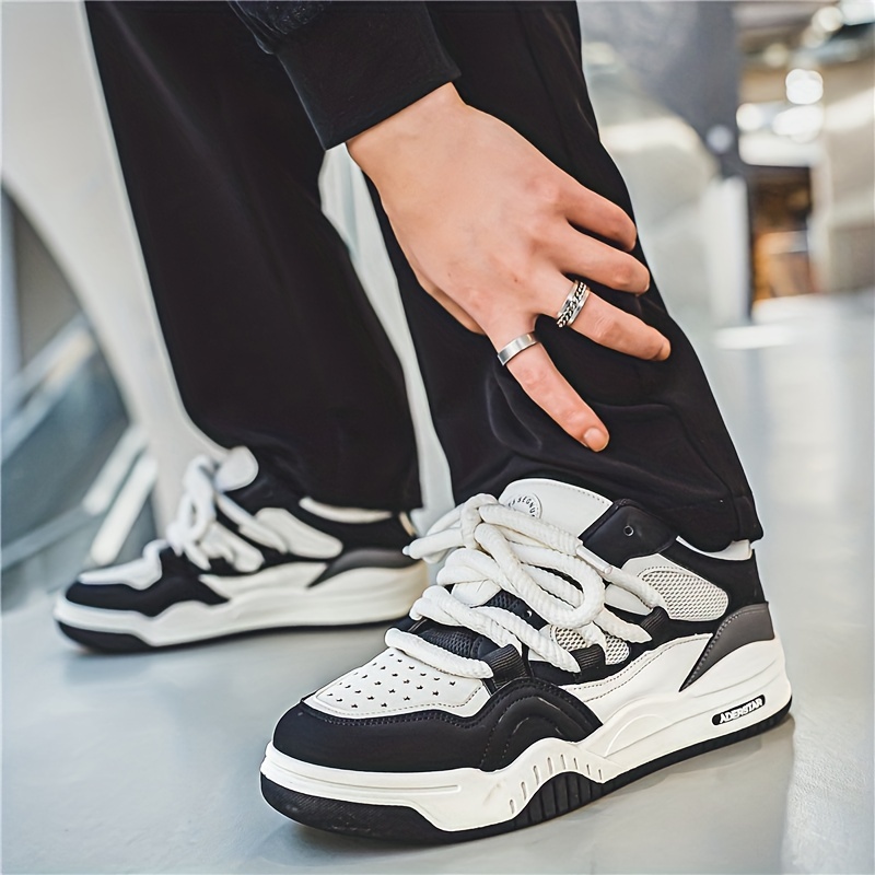 mens trendy chunky skate shoes with good grip breathable lace up sneakers mens footwear details 3