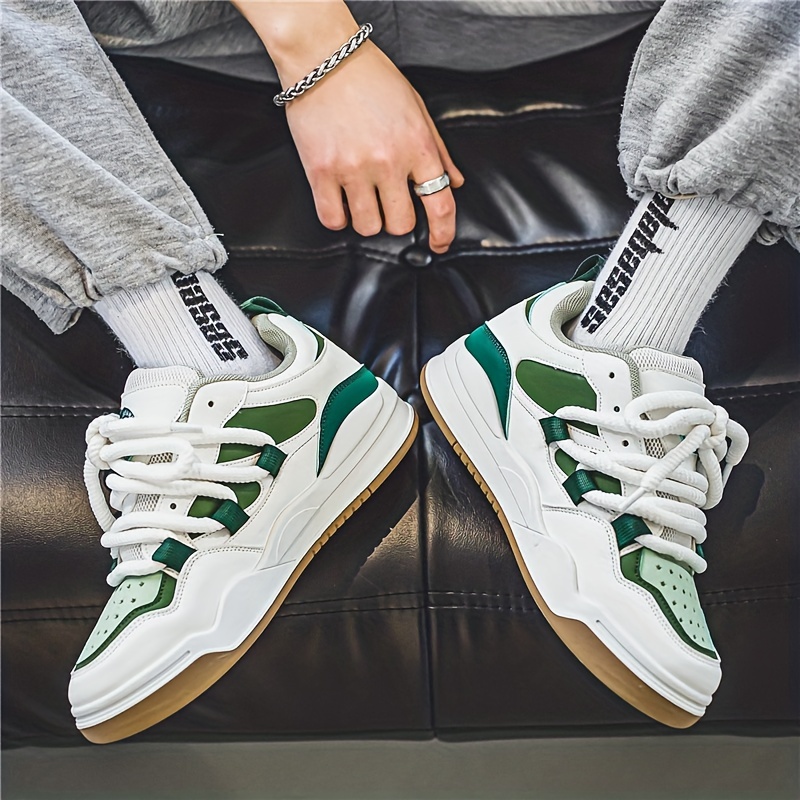 mens trendy chunky skate shoes with good grip breathable lace up sneakers mens footwear details 7