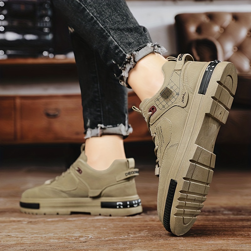 mens vintage retro style skate shoes with good grip breathable lace up sneakers details 3