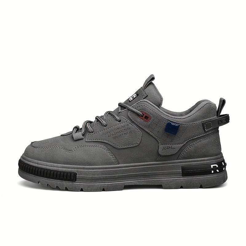 mens vintage retro style skate shoes with good grip breathable lace up sneakers details 4
