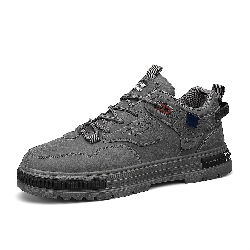 mens vintage retro style skate shoes with good grip breathable lace up sneakers details 5