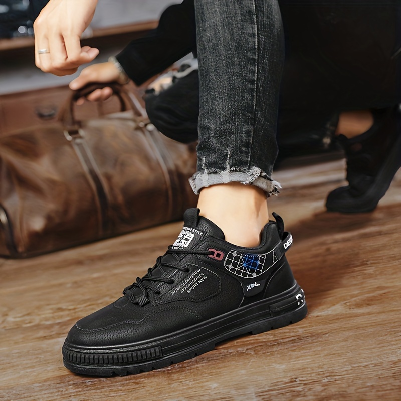 mens vintage retro style skate shoes with good grip breathable lace up sneakers details 9