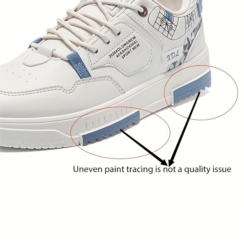 patchwork design skate shoes, mens patchwork design skate shoes with good grip breathable lace up sneakers details 8