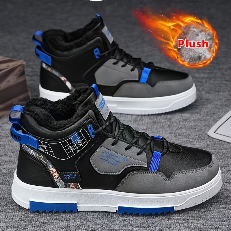 patchwork design skate shoes, mens patchwork design skate shoes with good grip breathable lace up sneakers details 10