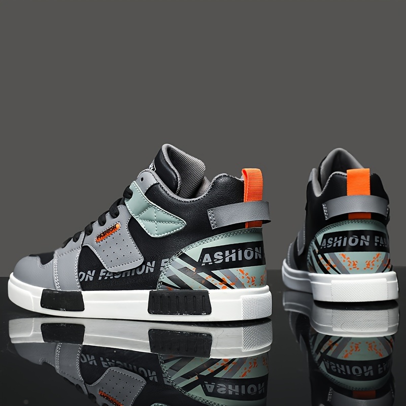 mens trendy skate shoes comfy non slip lace up street style casual sneakers for mens outdoor activities details 2