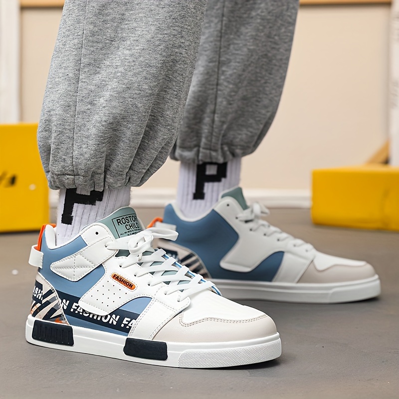 mens trendy skate shoes comfy non slip lace up street style casual sneakers for mens outdoor activities details 10
