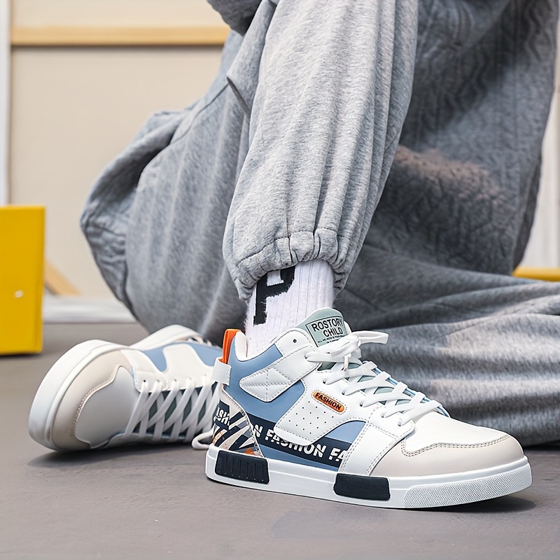 mens trendy skate shoes comfy non slip lace up street style casual sneakers for mens outdoor activities details 12