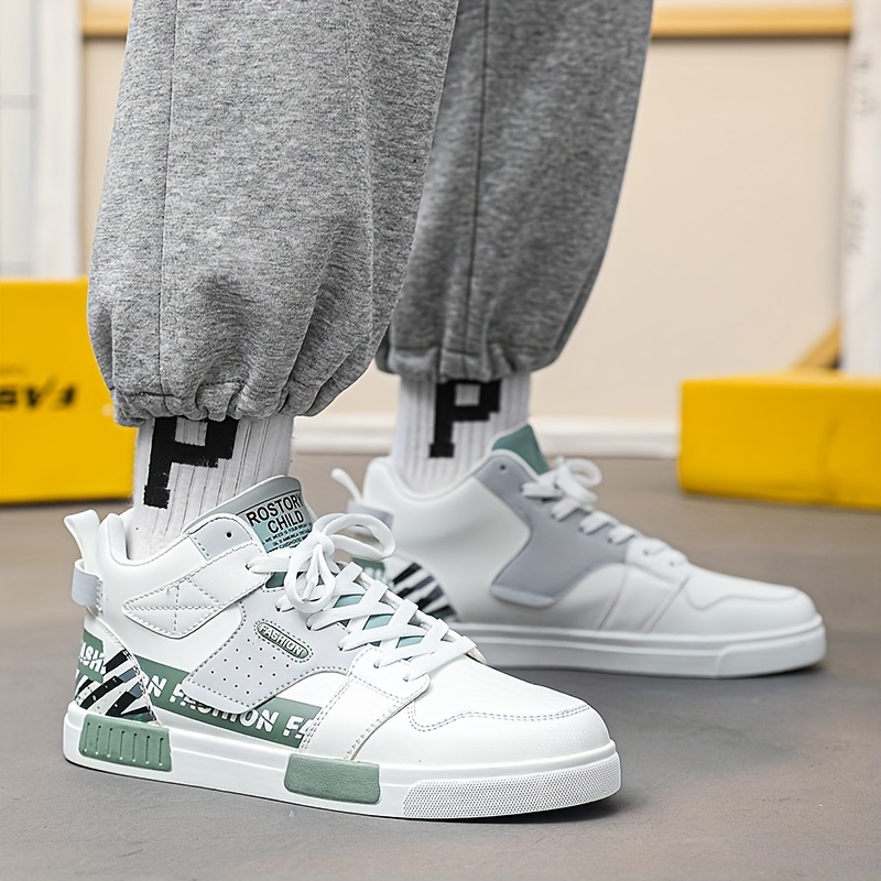 mens trendy skate shoes comfy non slip lace up street style casual sneakers for mens outdoor activities details 18