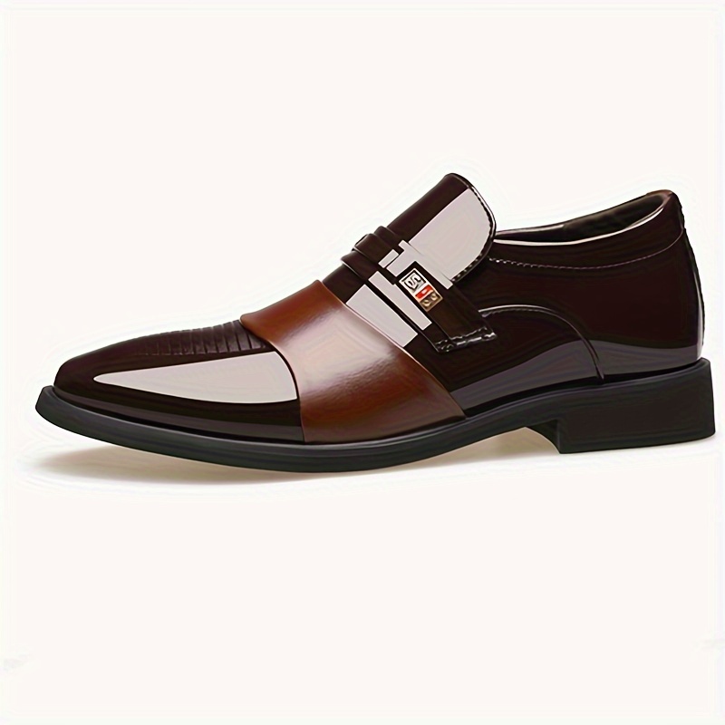 mens fashion pu leather shoes casual slip on formal shoes for business office party wedding details 6