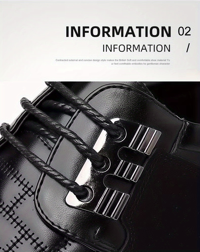 mens plaid derby shoes wear resistant non slip dress shoes for wedding business details 3