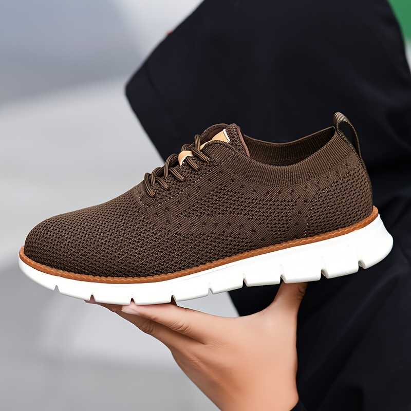 mens solid color casual sneakers breathable lightweight lace up shoes with fabric uppers for outdoor walking driving details 19
