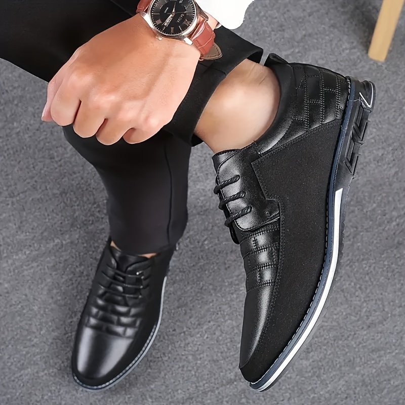 mens plaid smart casual oxford dress shoes wear resistant lace up formal oxford shoes for wedding business details 0