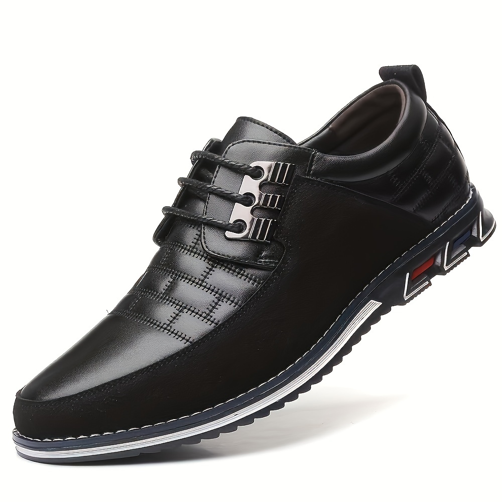 mens plaid smart casual oxford dress shoes wear resistant lace up formal oxford shoes for wedding business details 4