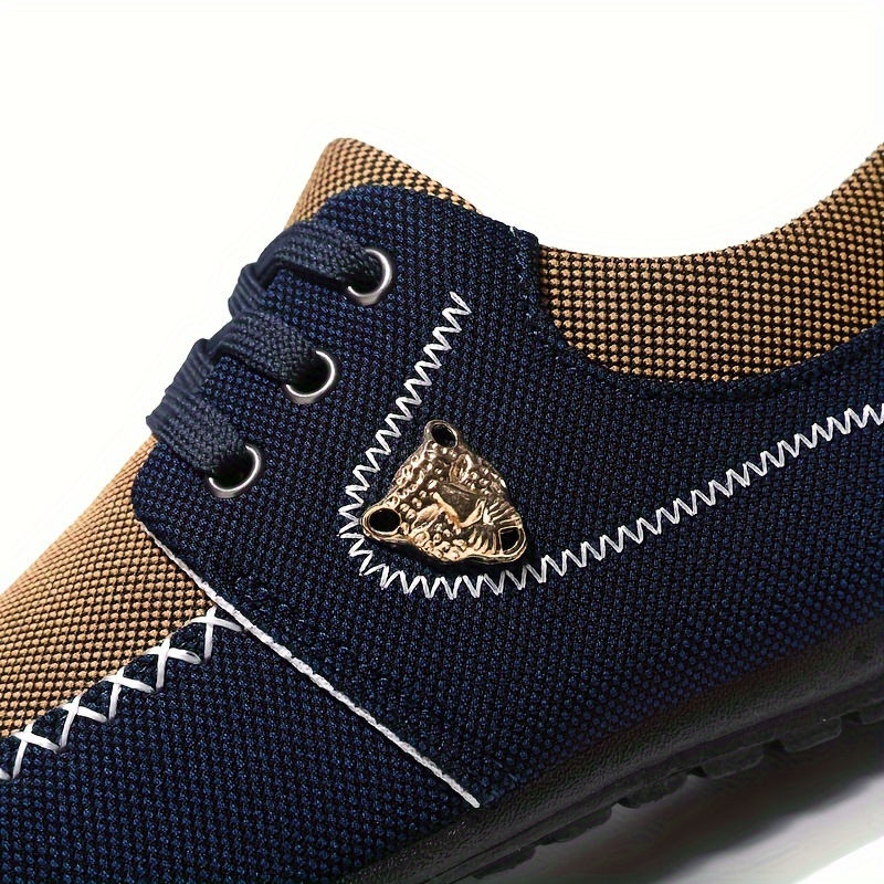 mens casual canvas shoes breathable lace up classic casual walking shoes for business office driving spring summer and autumn details 2