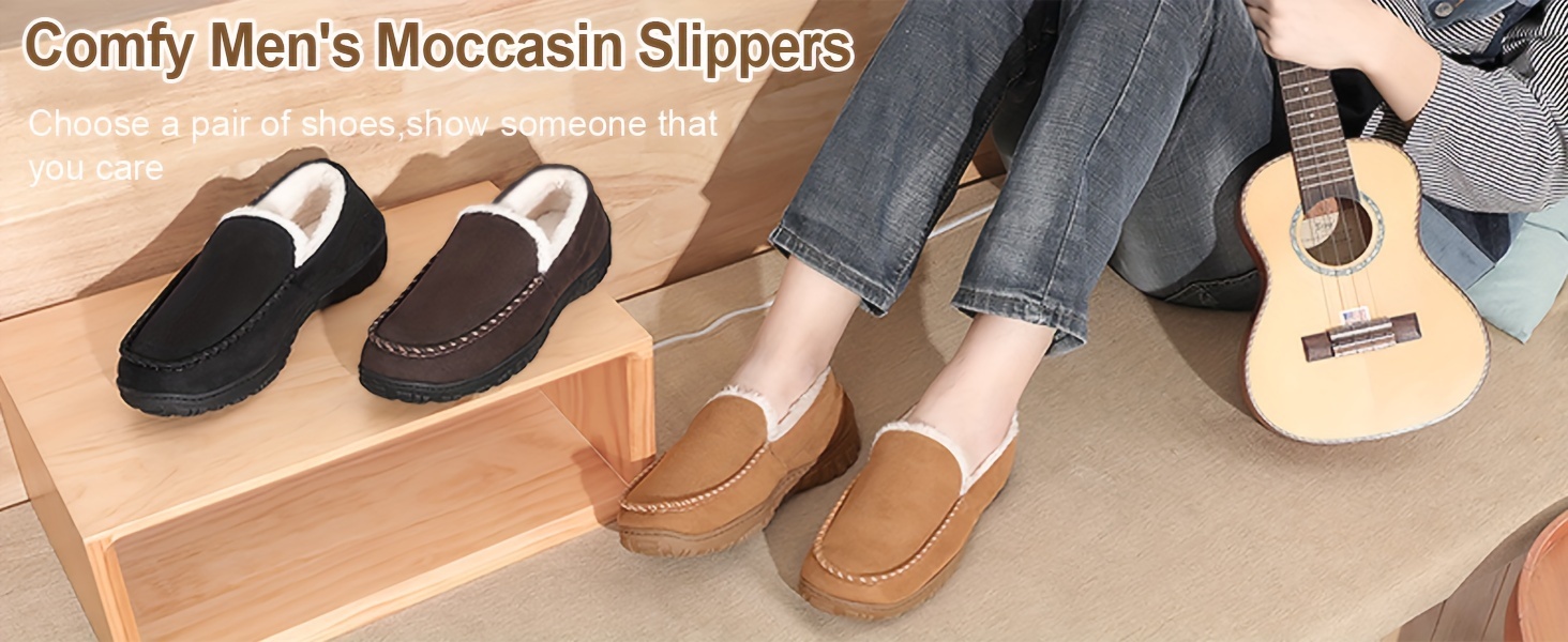 mens casual loafers breathable lightweight slip on shoes with fuzzy lining for outdoor walking driving autumn and winter details 2