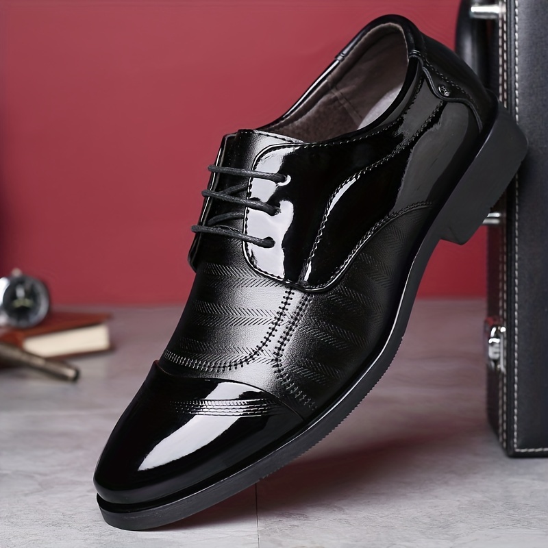 mens british style derby shoes wear resistant non slip dress shoes for wedding business details 0