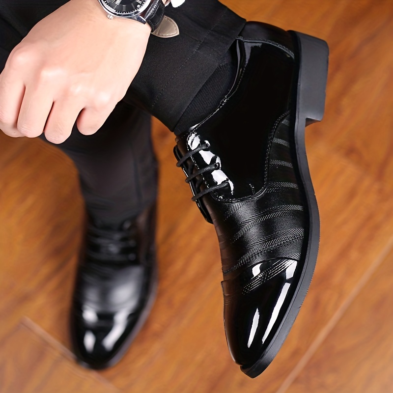 mens british style derby shoes wear resistant non slip dress shoes for wedding business details 3