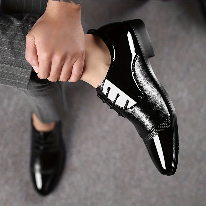 mens british style derby shoes wear resistant non slip dress shoes for wedding business details 6