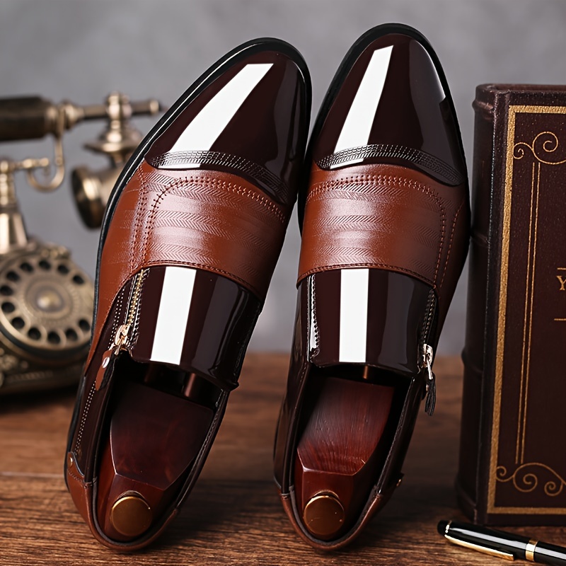 mens british style derby shoes wear resistant non slip dress shoes for wedding business details 7