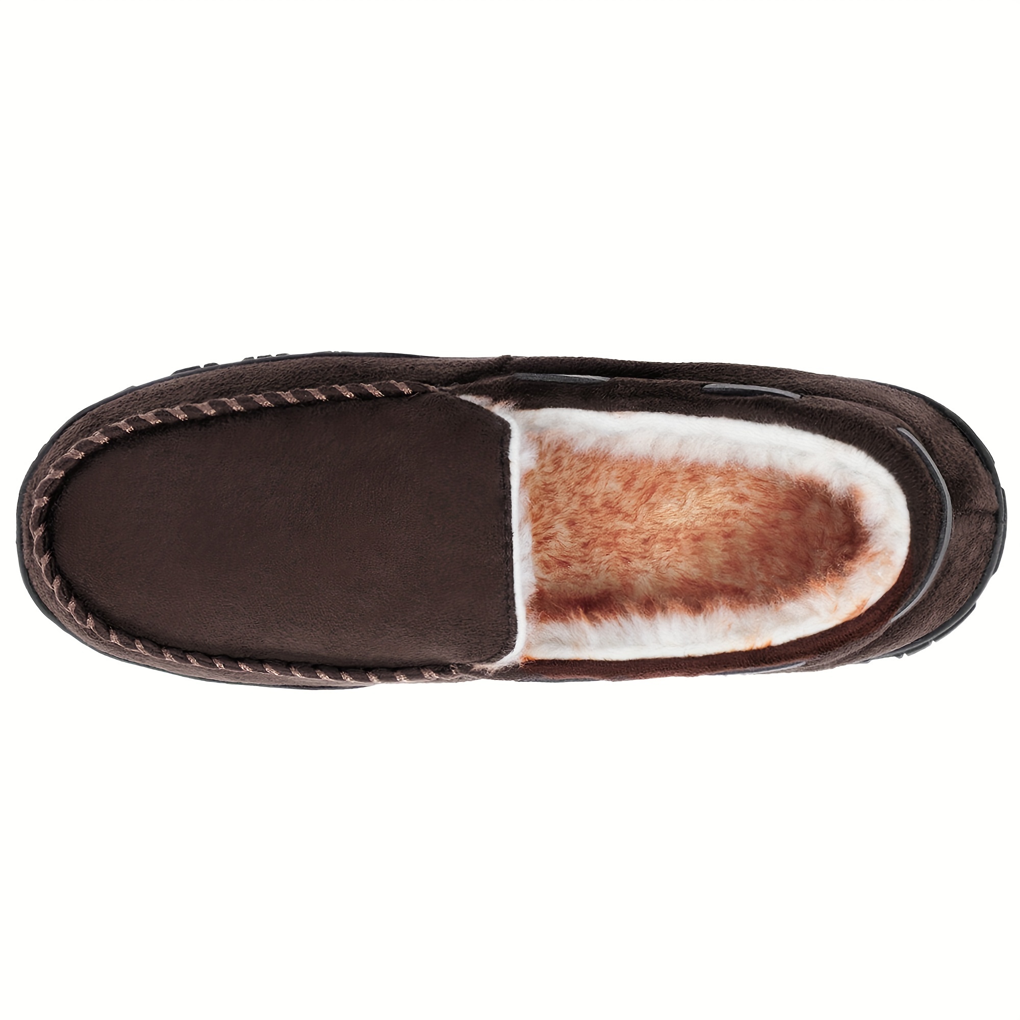 mens moccasin slippers comfy slip on indoor shoes with fuzzy lining for business office details 4