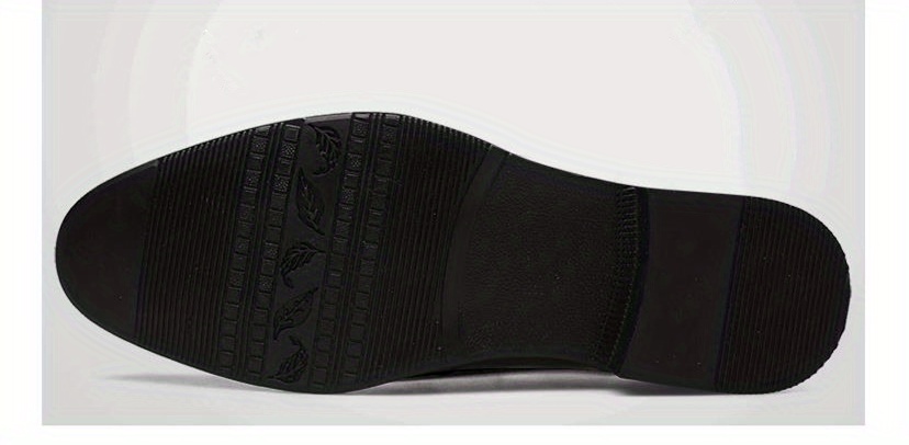 mens zipper decor slip on formal shoes wear resistant non slip smart casual shoes for business details 13