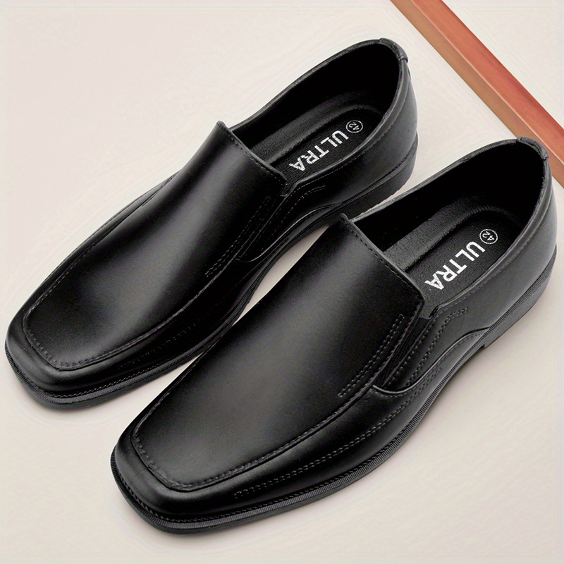 mens solid casual loafers waterproof lightweight slip on shoes for business office spring summer and autumn details 2