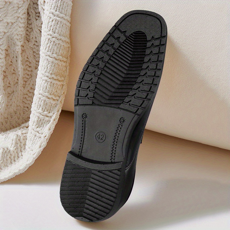 mens solid casual loafers waterproof lightweight slip on shoes for business office spring summer and autumn details 4