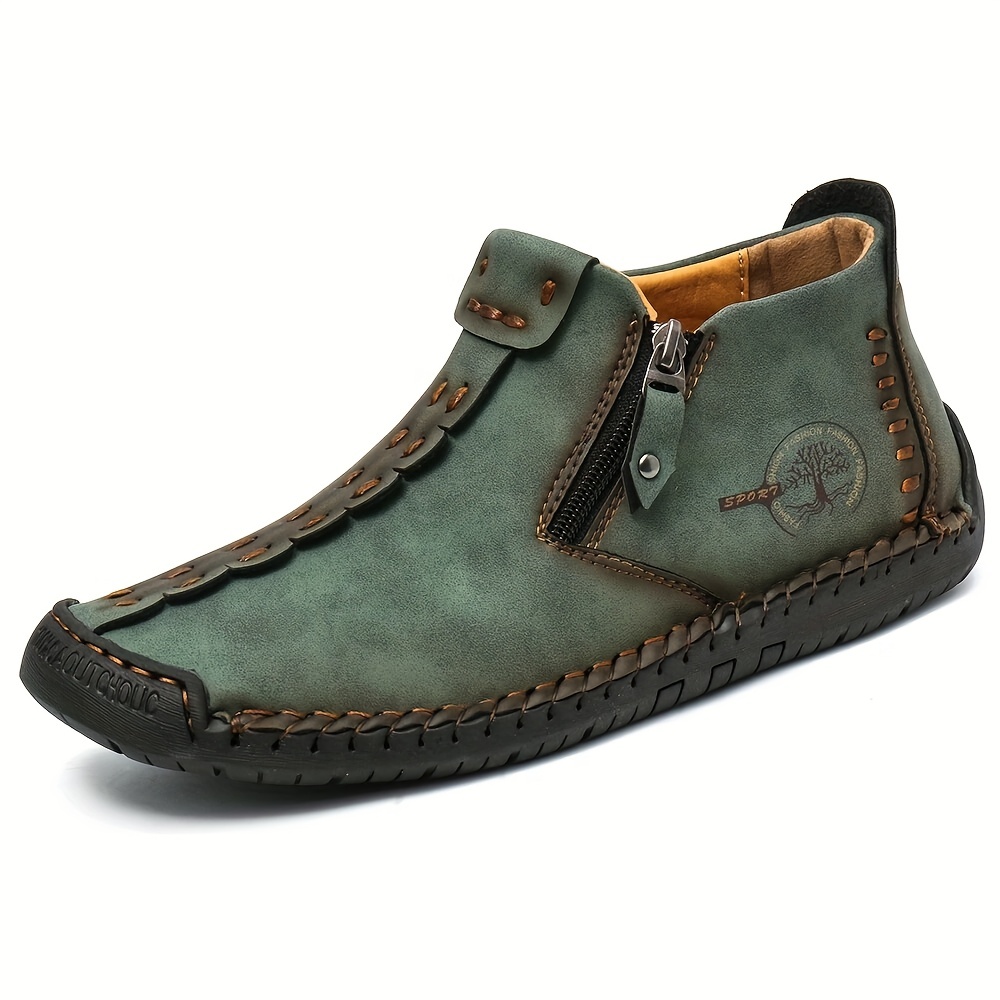 mens comfortable casual ankle moccasins boots for work office outdoor details 3