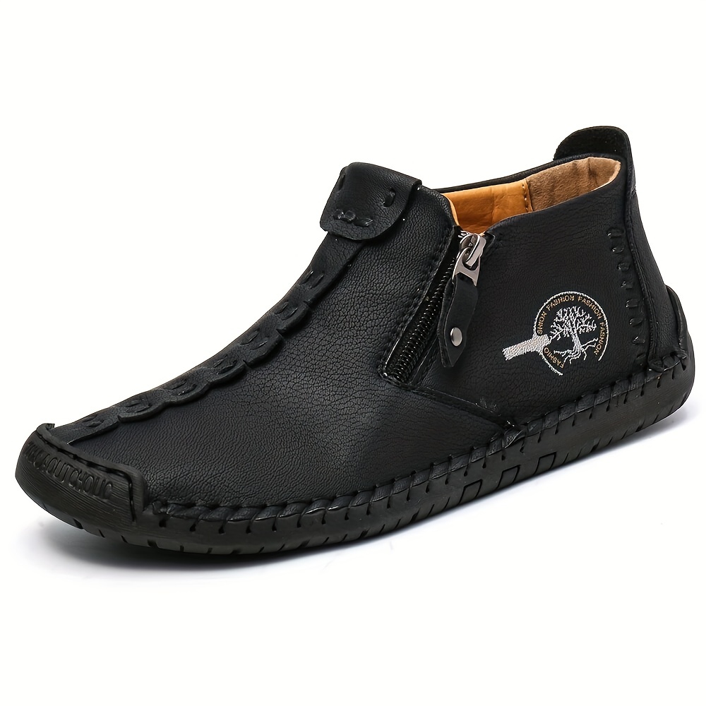 mens comfortable casual ankle moccasins boots for work office outdoor details 4