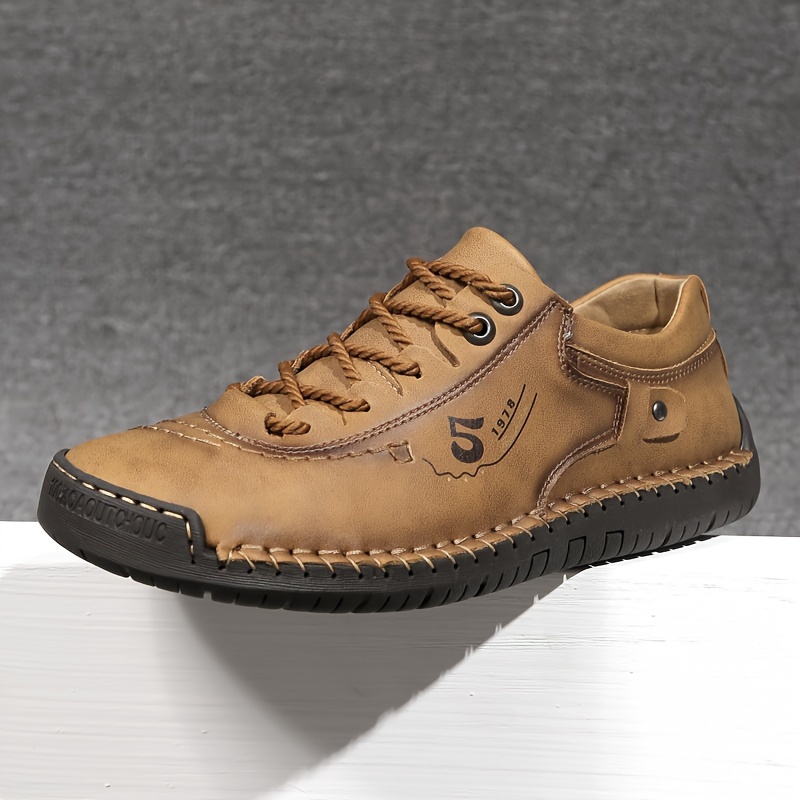 mens casual stitching sneakers breathable anti slip lace up walking shoes for office walking spring summer and autumn details 0