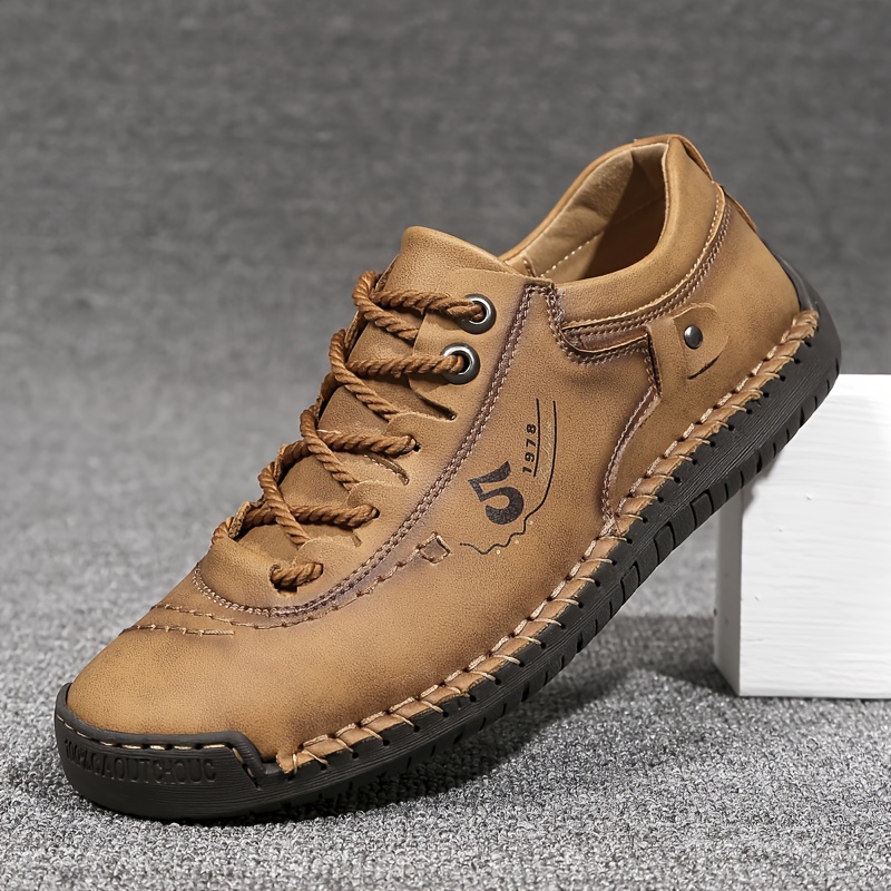 mens casual stitching sneakers breathable anti slip lace up walking shoes for office walking spring summer and autumn details 1