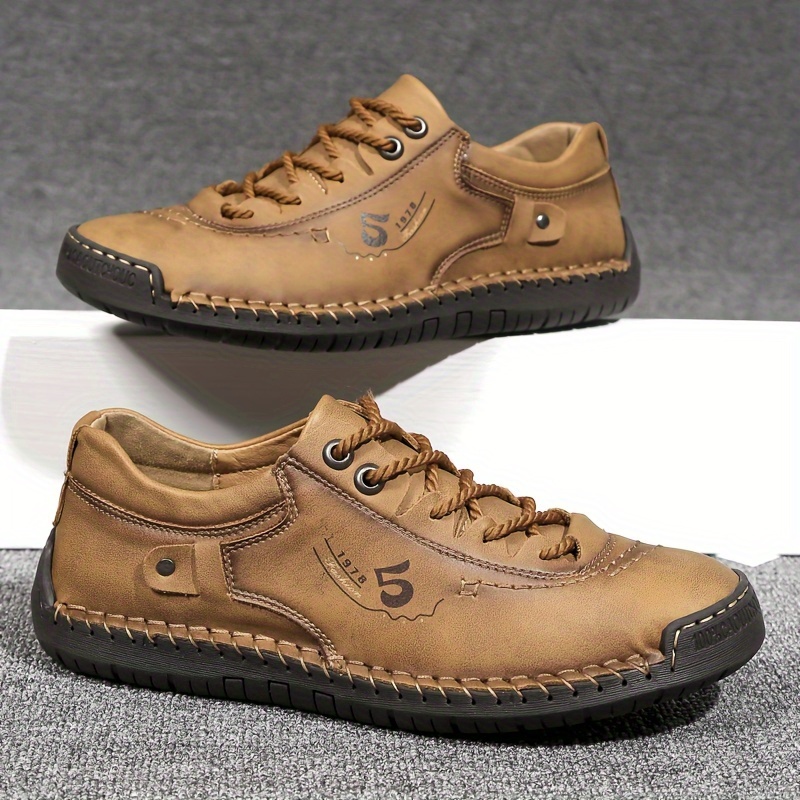 mens casual stitching sneakers breathable anti slip lace up walking shoes for office walking spring summer and autumn details 2