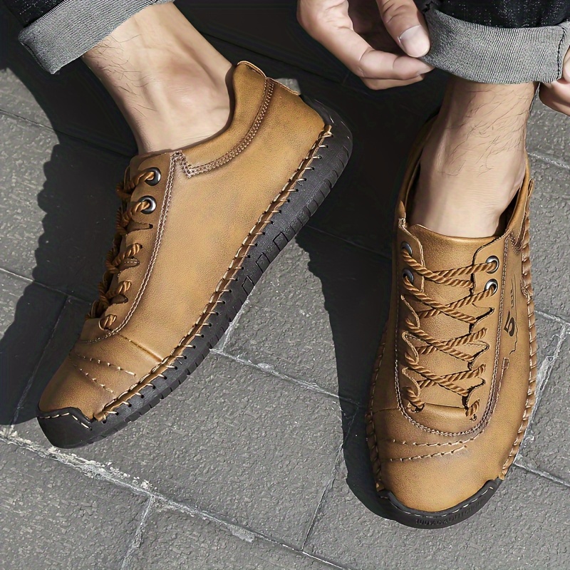 mens casual stitching sneakers breathable anti slip lace up walking shoes for office walking spring summer and autumn details 5