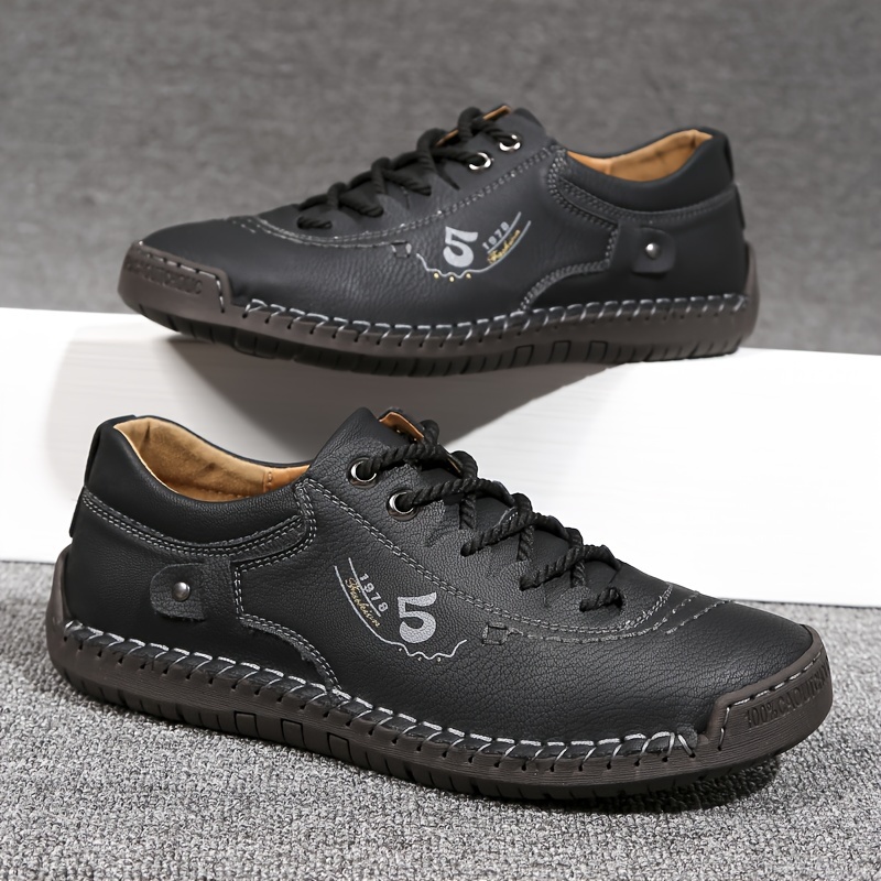 mens casual stitching sneakers breathable anti slip lace up walking shoes for office walking spring summer and autumn details 14