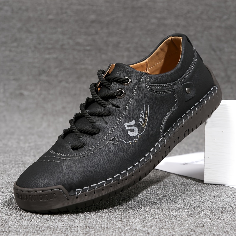 mens casual stitching sneakers breathable anti slip lace up walking shoes for office walking spring summer and autumn details 15
