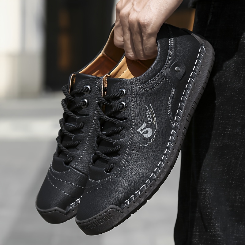 mens casual stitching sneakers breathable anti slip lace up walking shoes for office walking spring summer and autumn details 16