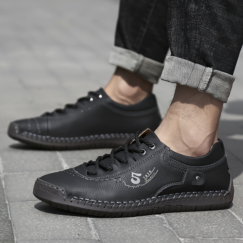 mens casual stitching sneakers breathable anti slip lace up walking shoes for office walking spring summer and autumn details 17