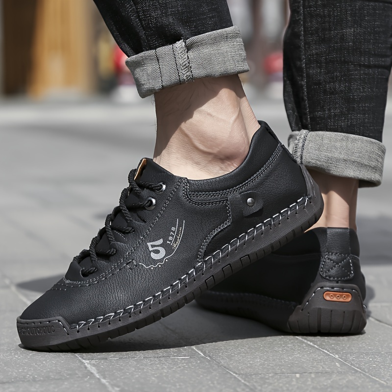 mens casual stitching sneakers breathable anti slip lace up walking shoes for office walking spring summer and autumn details 18