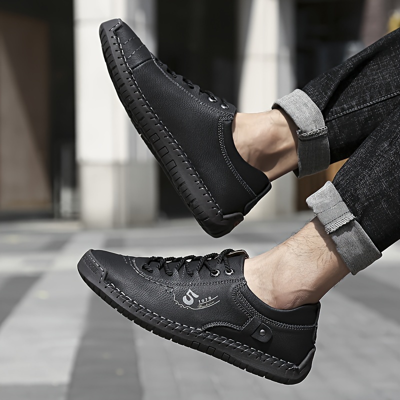 mens casual stitching sneakers breathable anti slip lace up walking shoes for office walking spring summer and autumn details 19