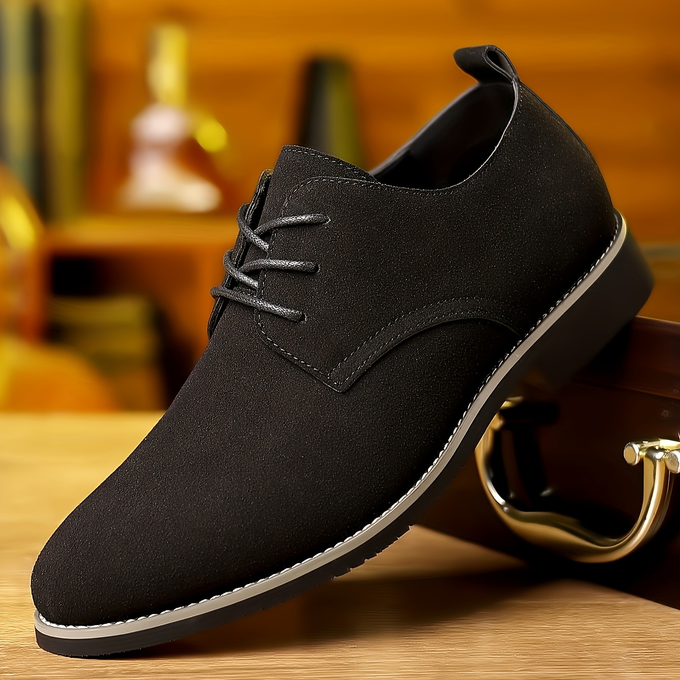 mens derby shoes business formal office shoes casual walking shoes lace up front shoes for men details 0