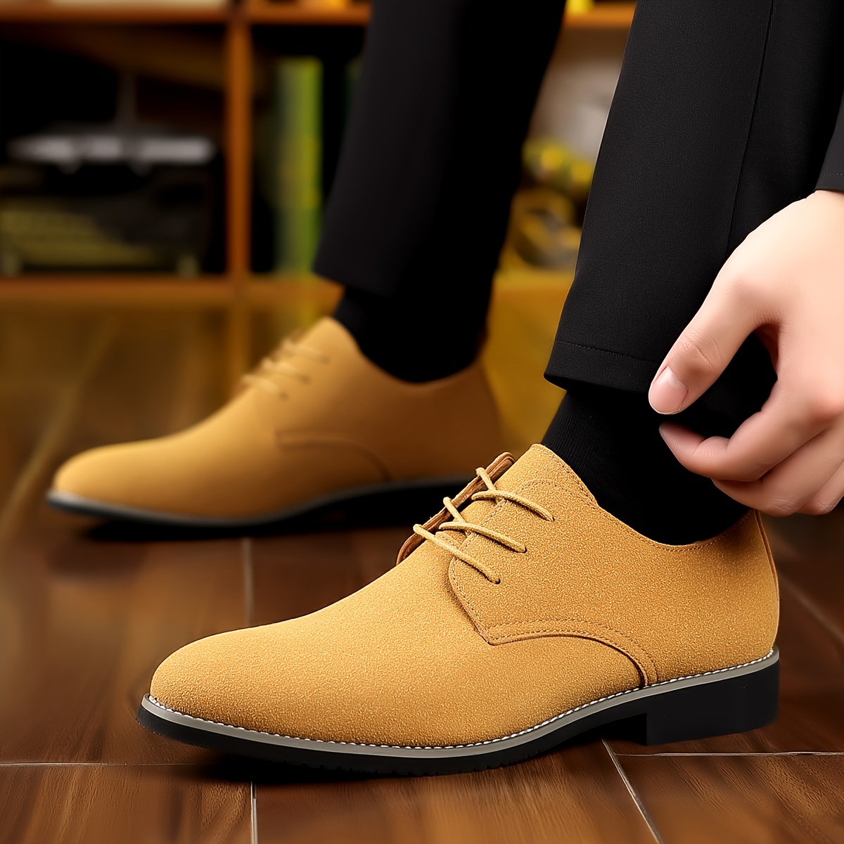 mens derby shoes business formal office shoes casual walking shoes lace up front shoes for men details 7