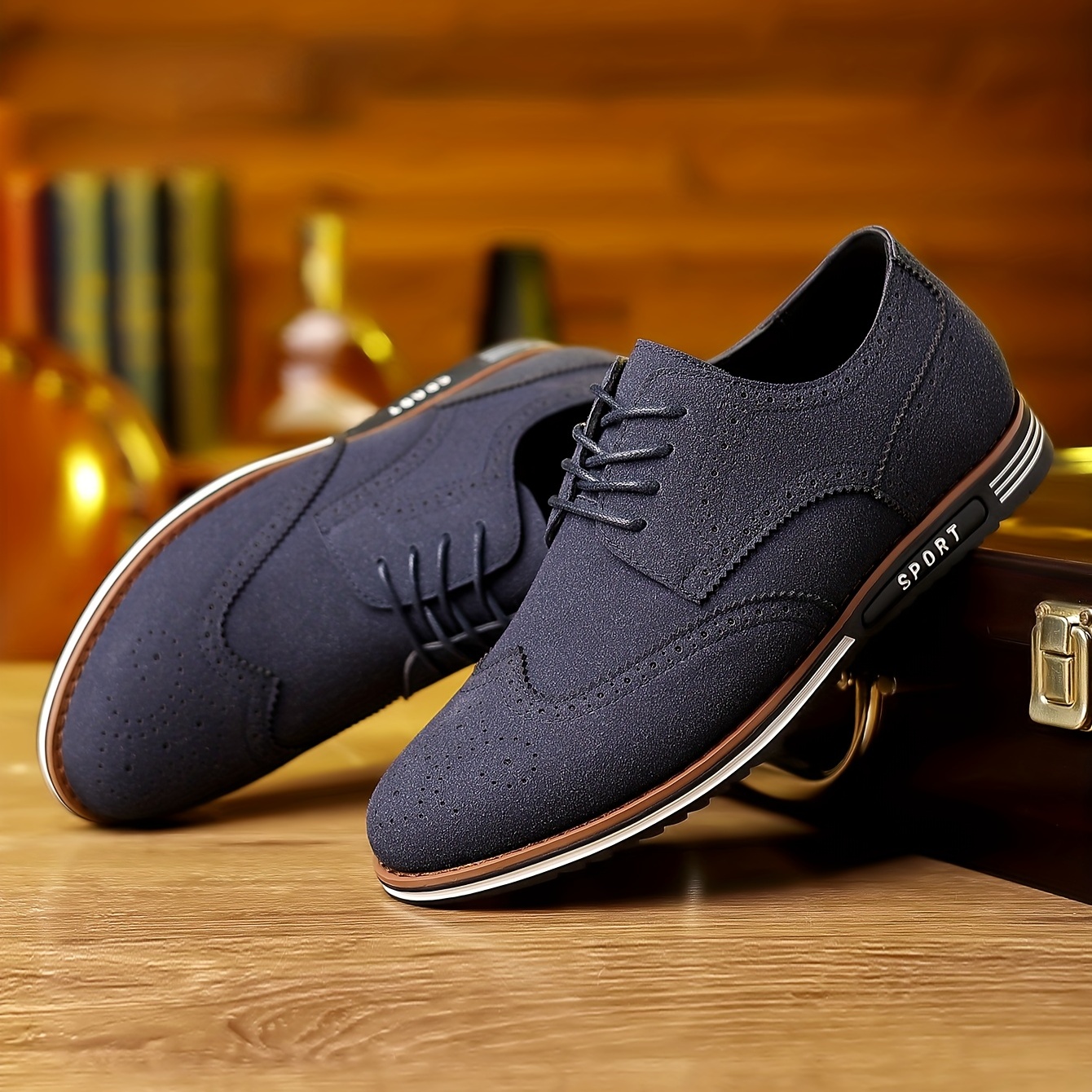 mens brogue wingtip derby shoes lace up front dress shoes for men office business formal black tie optional events details 0