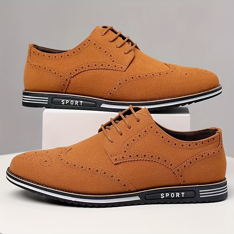 mens brogue wingtip derby shoes lace up front dress shoes for men office business formal black tie optional events details 7
