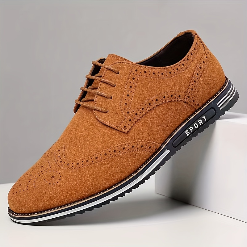 mens brogue wingtip derby shoes lace up front dress shoes for men office business formal black tie optional events details 8
