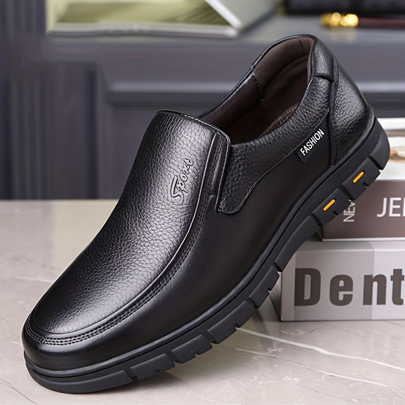 mens dress shoes durable non slip formal round toe shoes for wedding business party banquet office for spring and autumn details 2