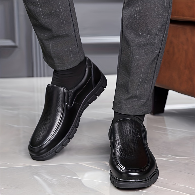 mens dress shoes durable non slip formal round toe shoes for wedding business party banquet office for spring and autumn details 3